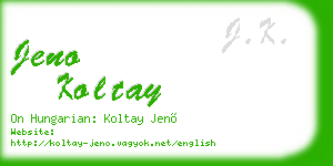 jeno koltay business card